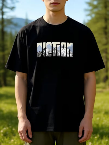New Men'S Stylish Print Short-Sleeve Trendy